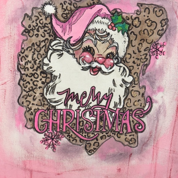 Vintage Pink Christmas Throw Pillow Case - Picture 2 of 2